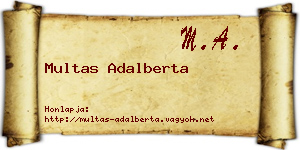 Multas Adalberta névjegykártya
